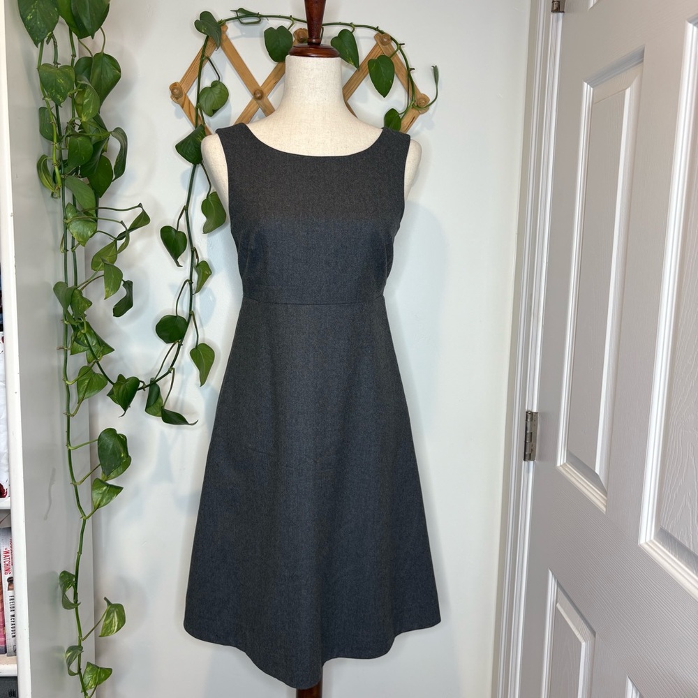 J. CREW Wool A Line Grey Dress